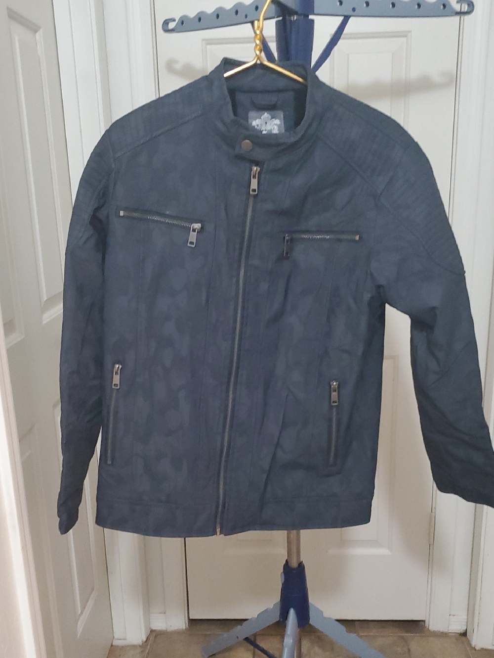 Men's Slate Blue Lightweight Zip-Front Shirt Jacket